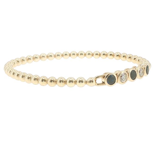 14K Yellow Gold Sapphire  & Diamond Stretch Bead Bracelet | 1.68TGW Image 2 Bryan Jewelry Prattville, AL