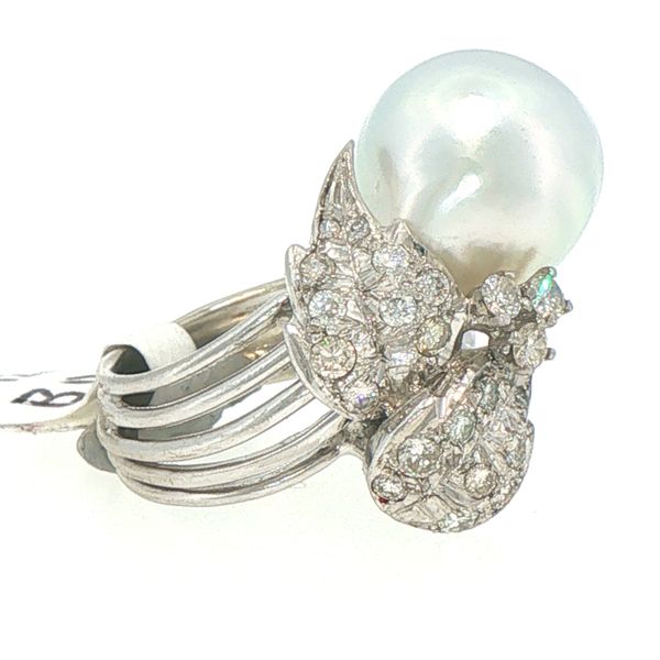 Estate South Sea Pearl & Diamond Ring Image 2 Bryan Jewelry Prattville, AL