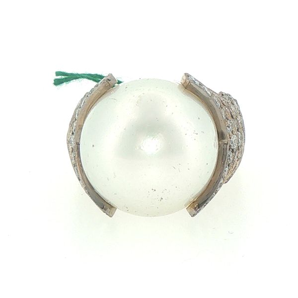 Estate South Sea Pearl & Diamond Ring Image 3 Bryan Jewelry Prattville, AL
