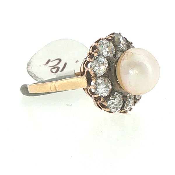 Pearl & Diamond Estate Ring Image 2 Bryan Jewelry Prattville, AL
