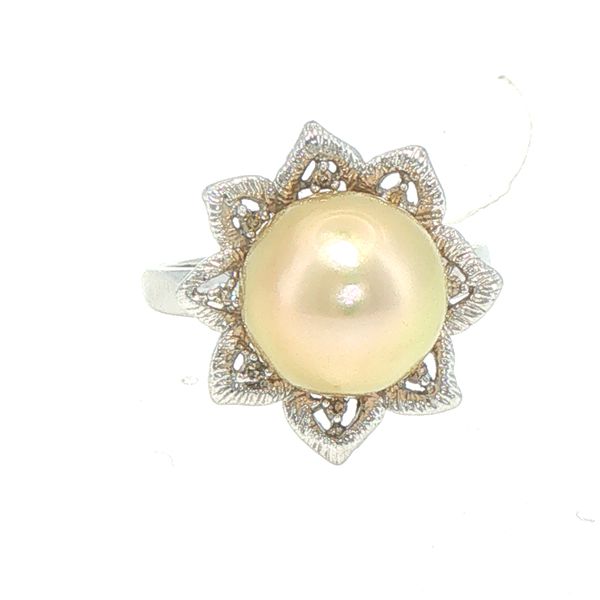 Estate Golden Pearl & Diamond Accent Ring Bryan Jewelry Prattville, AL