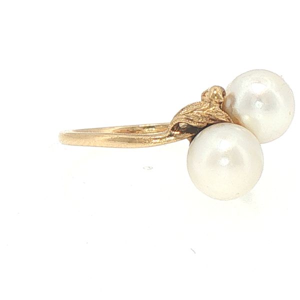 Two Pearl Leaf Motif Ring Image 2 Bryan Jewelry Prattville, AL