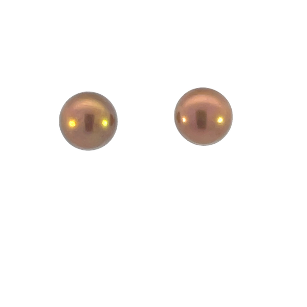8.5mm Freshwater Chocolate Pearl Earrings in Sterling Silver Bryan Jewelry Prattville, AL
