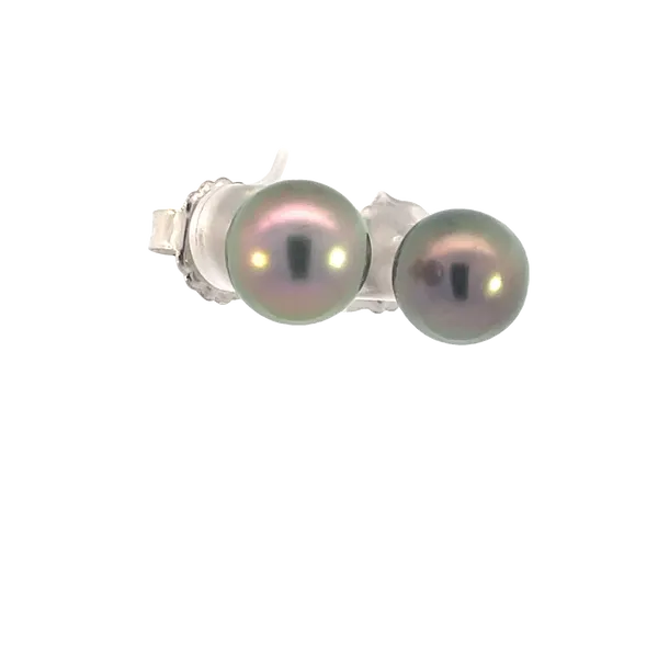 A pair of 14kw South Sea 10-11mm black pearl earrings Image 2 Bryan Jewelry Prattville, AL