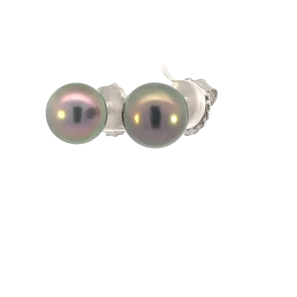 A pair of 14kw South Sea 10-11mm black pearl earrings Image 3 Bryan Jewelry Prattville, AL