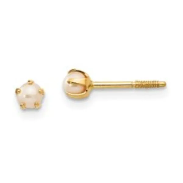 Children's Pearl Studs with threaded post Bryan Jewelry Prattville, AL