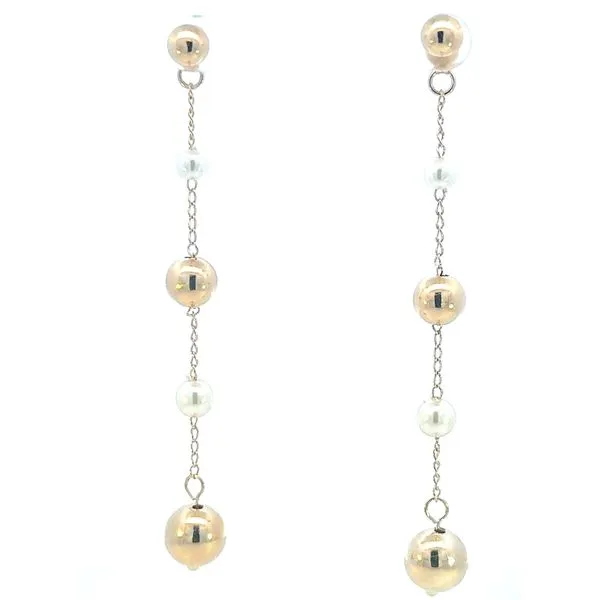 Bead Drop Pearl Earring-Gold Filled Image 3 Bryan Jewelry Prattville, AL