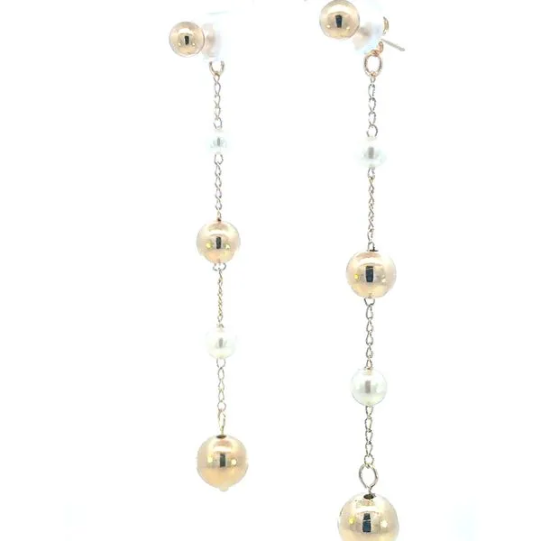 Bead Drop Pearl Earring-Gold Filled Image 4 Bryan Jewelry Prattville, AL