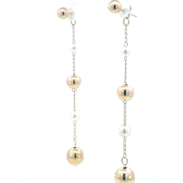 Bead Drop Pearl Earring-Gold Filled Image 4 Bryan Jewelry Prattville, AL