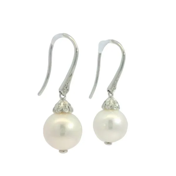 Pearl and Diamond Earrings in 14kw- Grace in Every Drop Image 3 Bryan Jewelry Prattville, AL