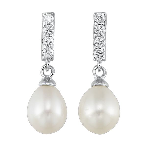 Graceful Glow: Sterling Silver Pearl Drop Earrings Image 2 Bryan Jewelry Prattville, AL