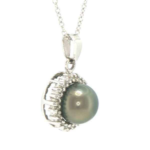 Tahitian Pearl & Diamond Estate Pendant Image 2 Bryan Jewelry Prattville, AL