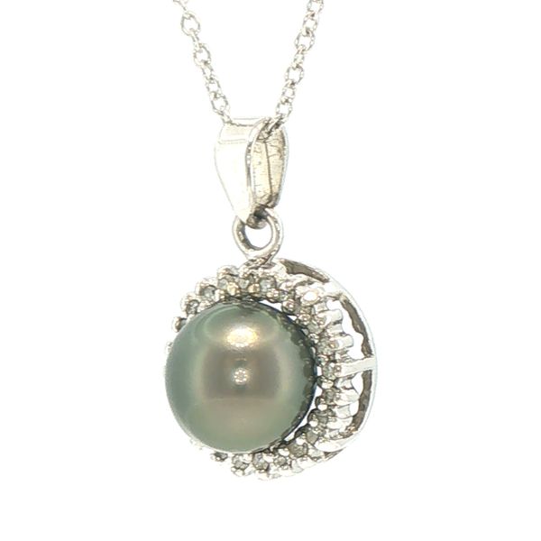 Tahitian Pearl & Diamond Estate Pendant Image 3 Bryan Jewelry Prattville, AL