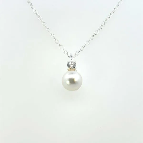 Pearl pendant with CZs Bryan Jewelry Prattville, AL
