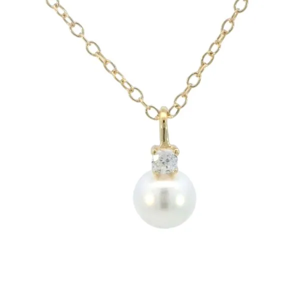 Pearl pendant with CZs Bryan Jewelry Prattville, AL