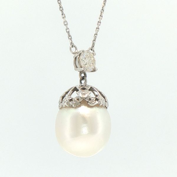 Estate South Sea Pearl & Diamond Pendant Image 2 Bryan Jewelry Prattville, AL