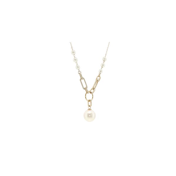 Freshwater Pearl & Diamond Necklace Image 2 Bryan Jewelry Prattville, AL