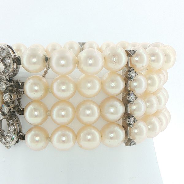 Estate Akoya Pearl & Diamond Bracelet Image 3 Bryan Jewelry Prattville, AL