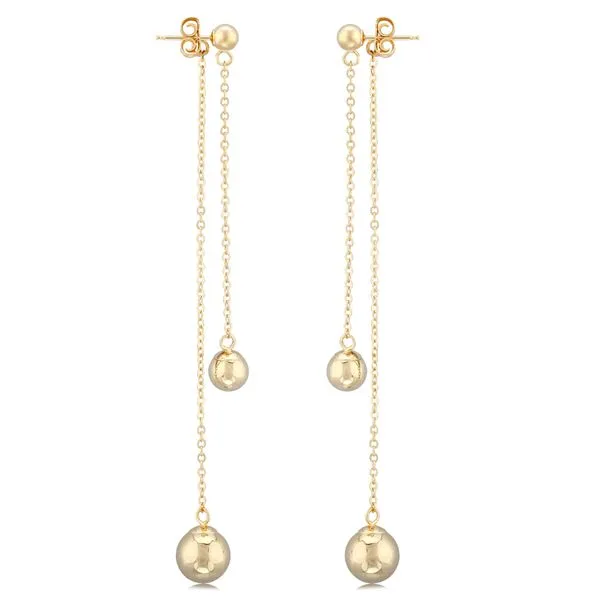 14ky 6mm & 8mm Bead Drop Earrings Bryan Jewelry Prattville, AL