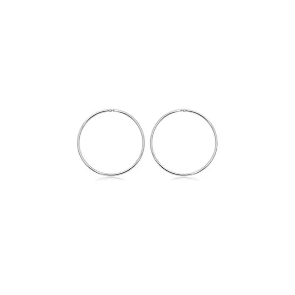 14k White Gold Endless Hoops Bryan Jewelry Prattville, AL