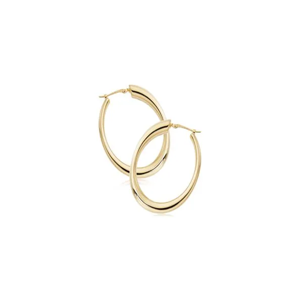 14ky Oval Medium Snap down Hoop Earrings Bryan Jewelry Prattville, AL