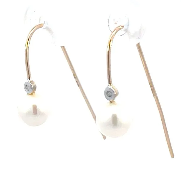 Pearl dangles with diamond accent-10ky Image 2 Bryan Jewelry Prattville, AL