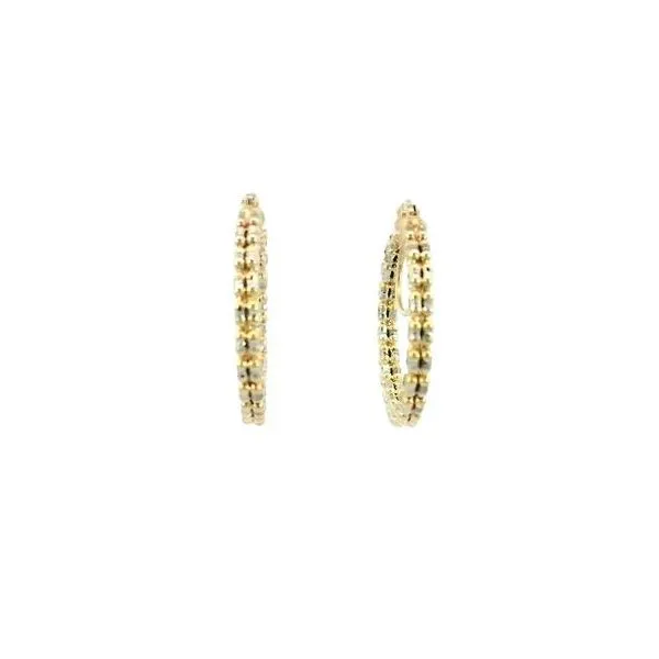 14k Two toned beaded hoop earrings Bryan Jewelry Prattville, AL