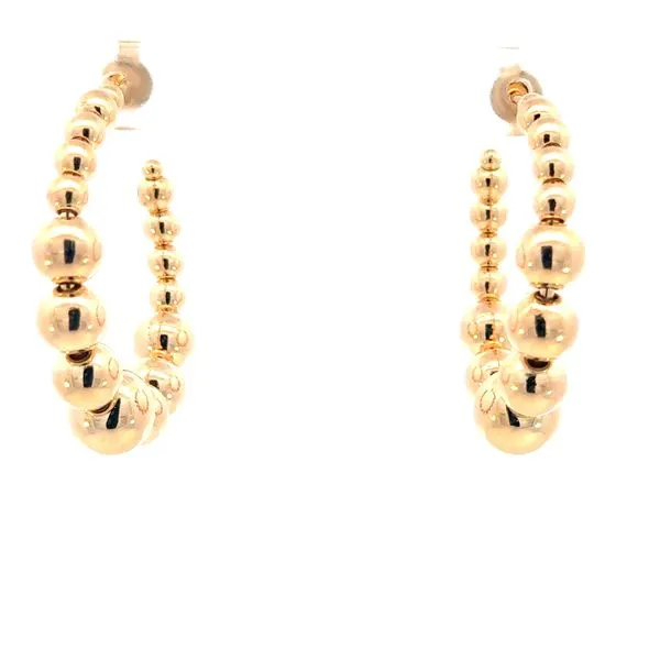 Graduated bead hoop earring Image 3 Bryan Jewelry Prattville, AL