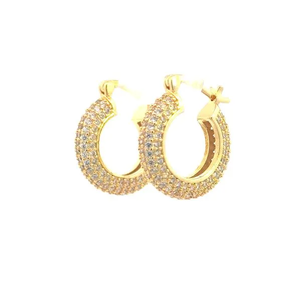 Pave' set Hoops in Gold Filled Image 2 Bryan Jewelry Prattville, AL