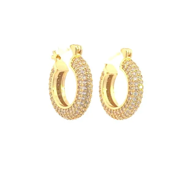 Pave' set Hoops in Gold Filled Image 3 Bryan Jewelry Prattville, AL