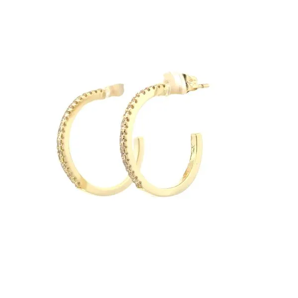 Gold Filled medium Hoop pave' set to sparkle Image 2 Bryan Jewelry Prattville, AL