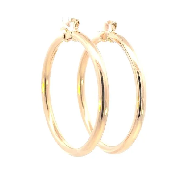 Gold Filled 4mm tubular 50mm diameter hoop Image 2 Bryan Jewelry Prattville, AL