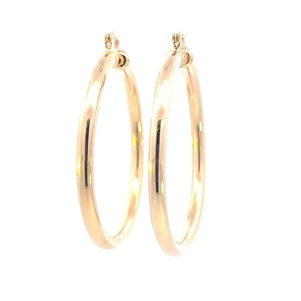 Gold Filled 4mm tubular 50mm diameter hoop Image 3 Bryan Jewelry Prattville, AL