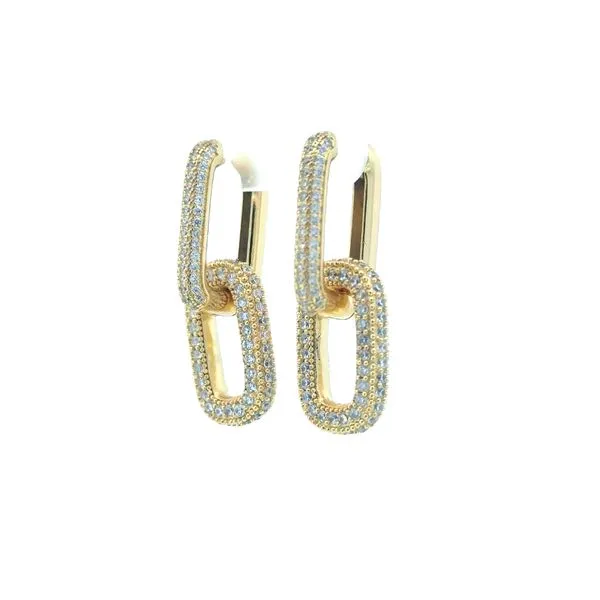 Rectangular hoop inside hoop in GF with pave' CZ's Image 2 Bryan Jewelry Prattville, AL