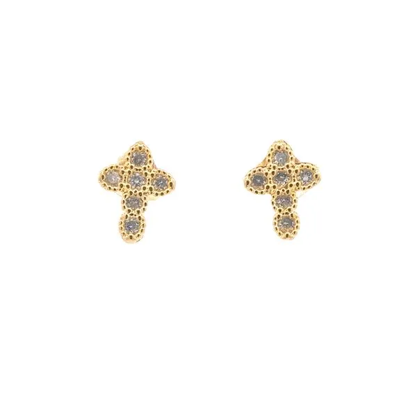 Petite Gold Filled Cross Earrings with sparkle Bryan Jewelry Prattville, AL