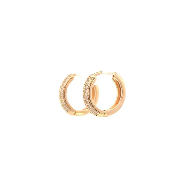 Gold Filled Pave' Hoop Earrings Image 2 Bryan Jewelry Prattville, AL
