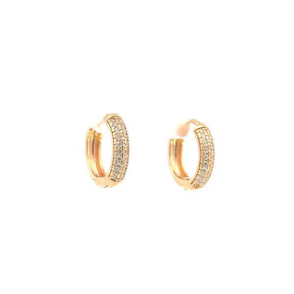 Gold Filled Pave' Hoop Earrings Image 3 Bryan Jewelry Prattville, AL