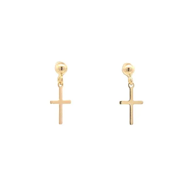 Gold Filled Ball Stud With Dangle High Polished Cross Bryan Jewelry Prattville, AL