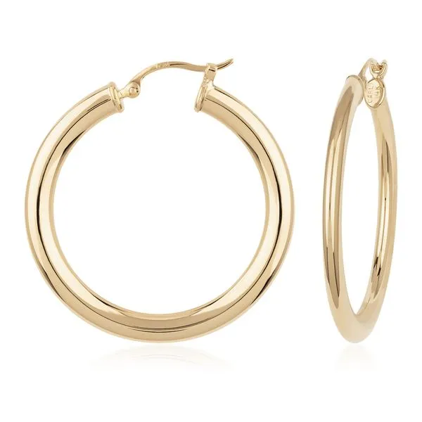 14ky 2x30mm Flattened Tube Oval Hoop Earrings Bryan Jewelry Prattville, AL