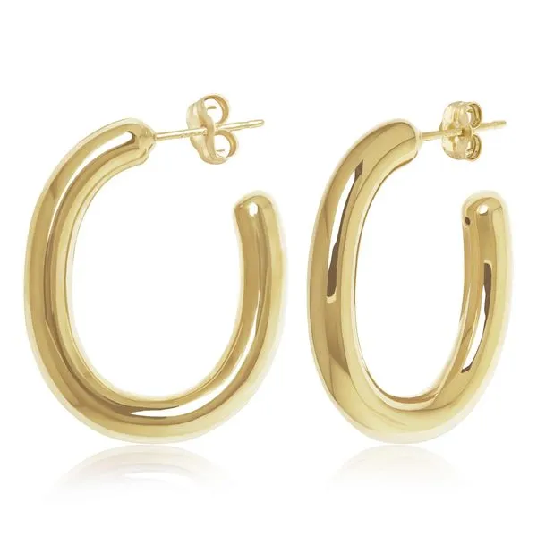 14k Yellow gold Medium Oval 