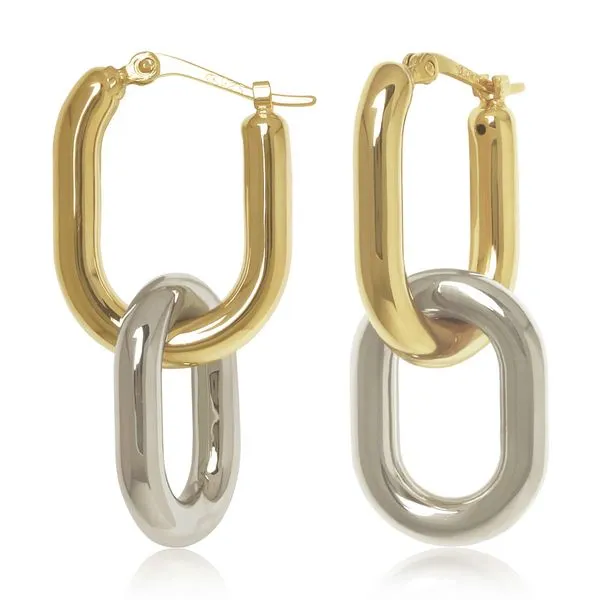 14k two tone interlocking hoop earrings Bryan Jewelry Prattville, AL