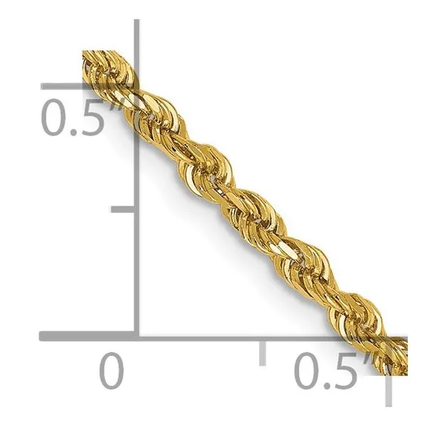 14ky 2.5mm Diamond Cut Rope Chain in 18 inches Image 4 Bryan Jewelry Prattville, AL