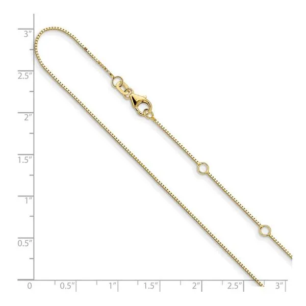 14ky Adjustable .7mm box chain - 18-19-20 Image 4 Bryan Jewelry Prattville, AL