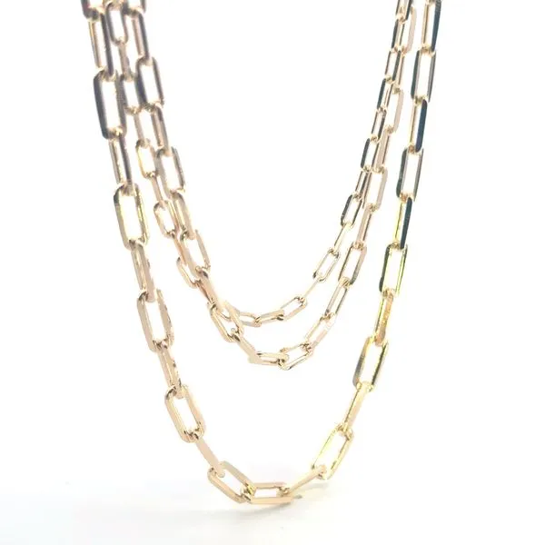 Gold Filled 3 Strand Paper Clip necklace Image 2 Bryan Jewelry Prattville, AL