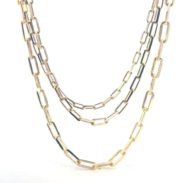 Gold Filled 3 Strand Paper Clip necklace Image 3 Bryan Jewelry Prattville, AL