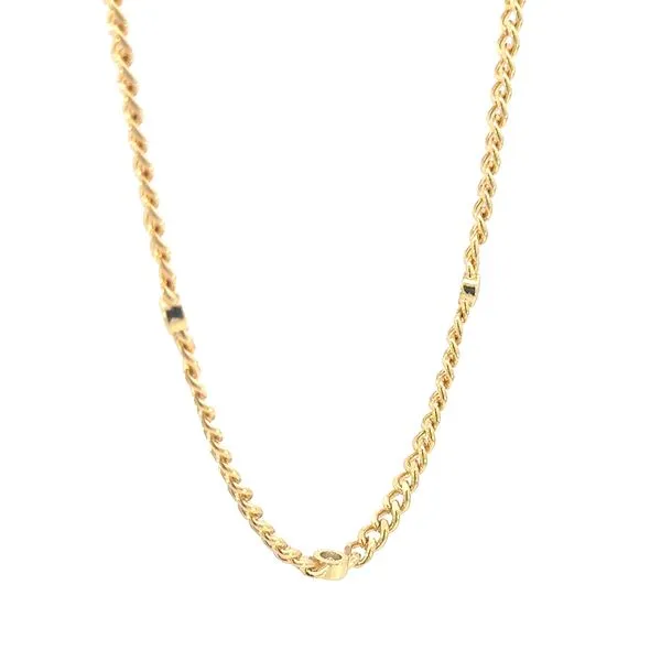 Cuban with 3 fixed station bezel set cz's-16 inch Image 2 Bryan Jewelry Prattville, AL