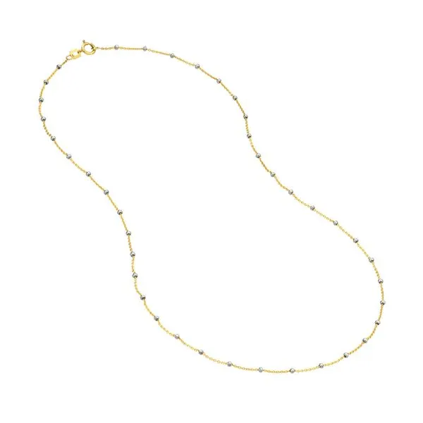 Saturn Two-tone Bead Chain with spring ring Image 4 Bryan Jewelry Prattville, AL
