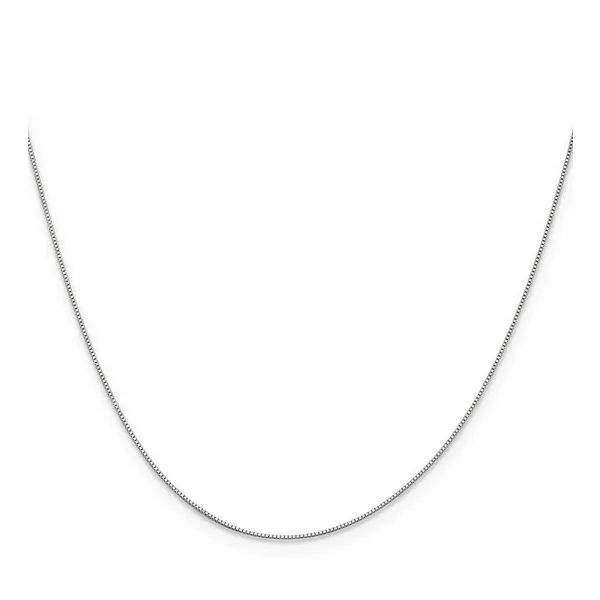 10k white gold .5mm box chain in 18 inch length Image 2 Bryan Jewelry Prattville, AL