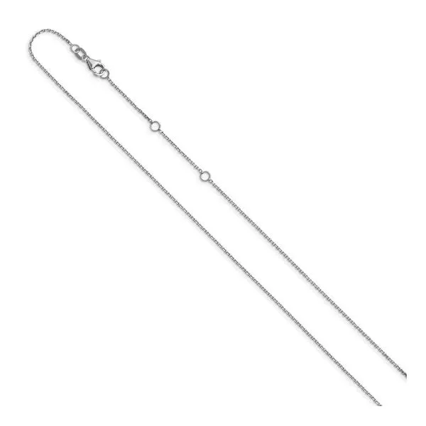 Ladies 14kw 1.1mm diamond cut square cable 1 inch +1 inch adjustable. Image 3 Bryan Jewelry Prattville, AL