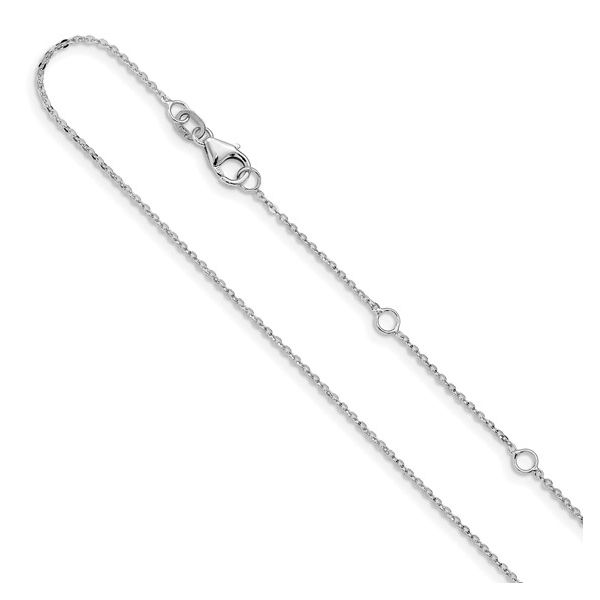 Layer-Ready Classic: 14K White Gold 1.2mm Adjustable Flat Cable Chain Image 3 Bryan Jewelry Prattville, AL